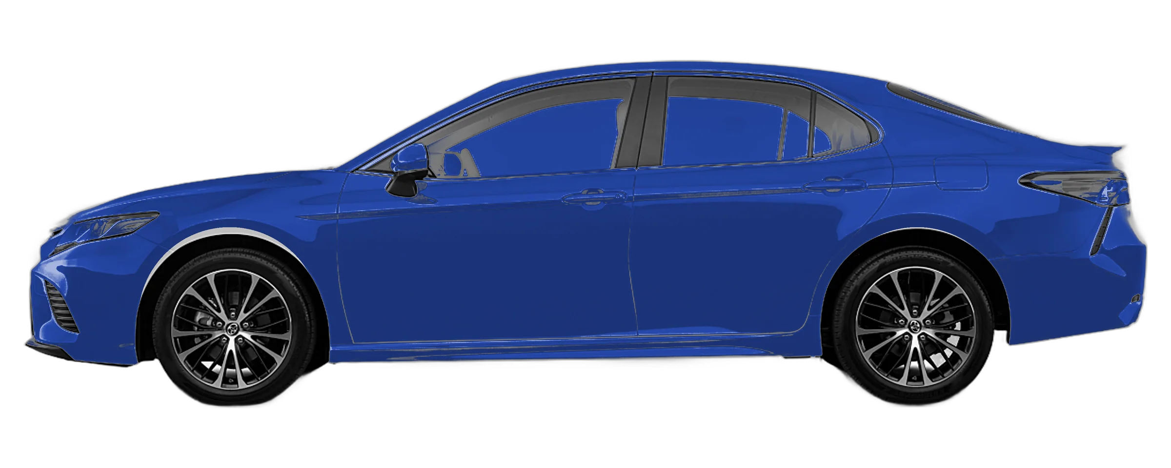 Deep blue sedan with a clean side profile after mobile car detailing by EZ Finish Auto in the Greater Toronto Area